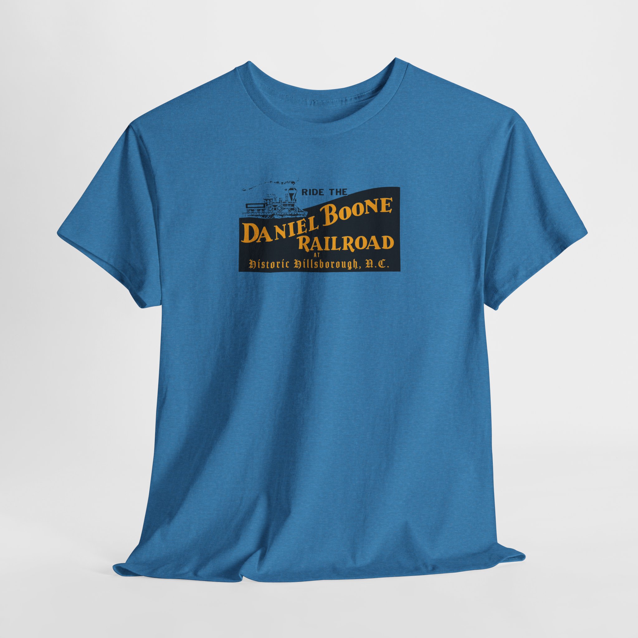 Daniel Boone Railroad & Village Hillsborough, NC - Vintage Logo T-Shirt - Unisex Heavy Cotton Tee - Image 32
