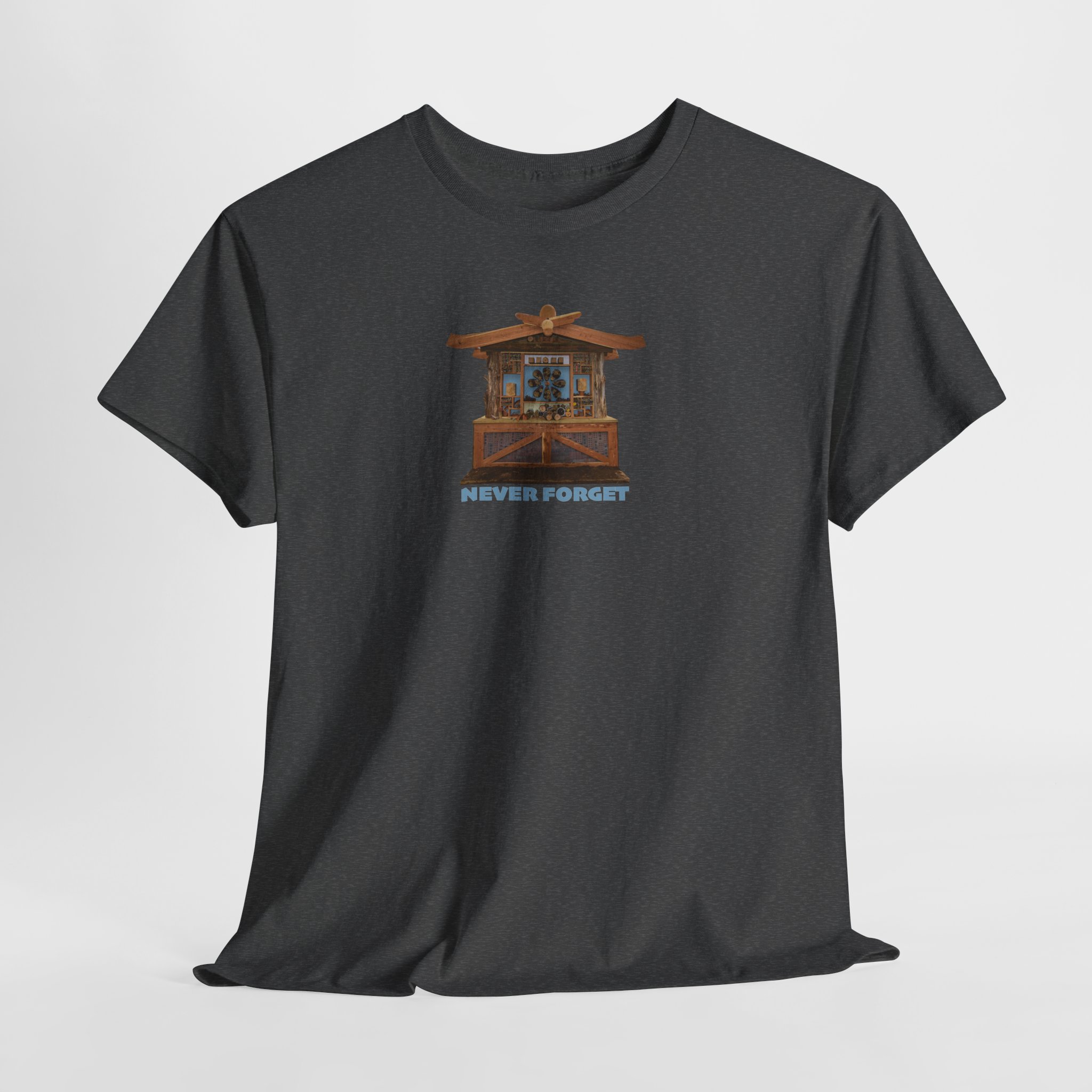 Hillsborough NC Bee Hotel - Never Forget - Logo T-Shirt - Unisex Heavy Cotton Tee - Image 18
