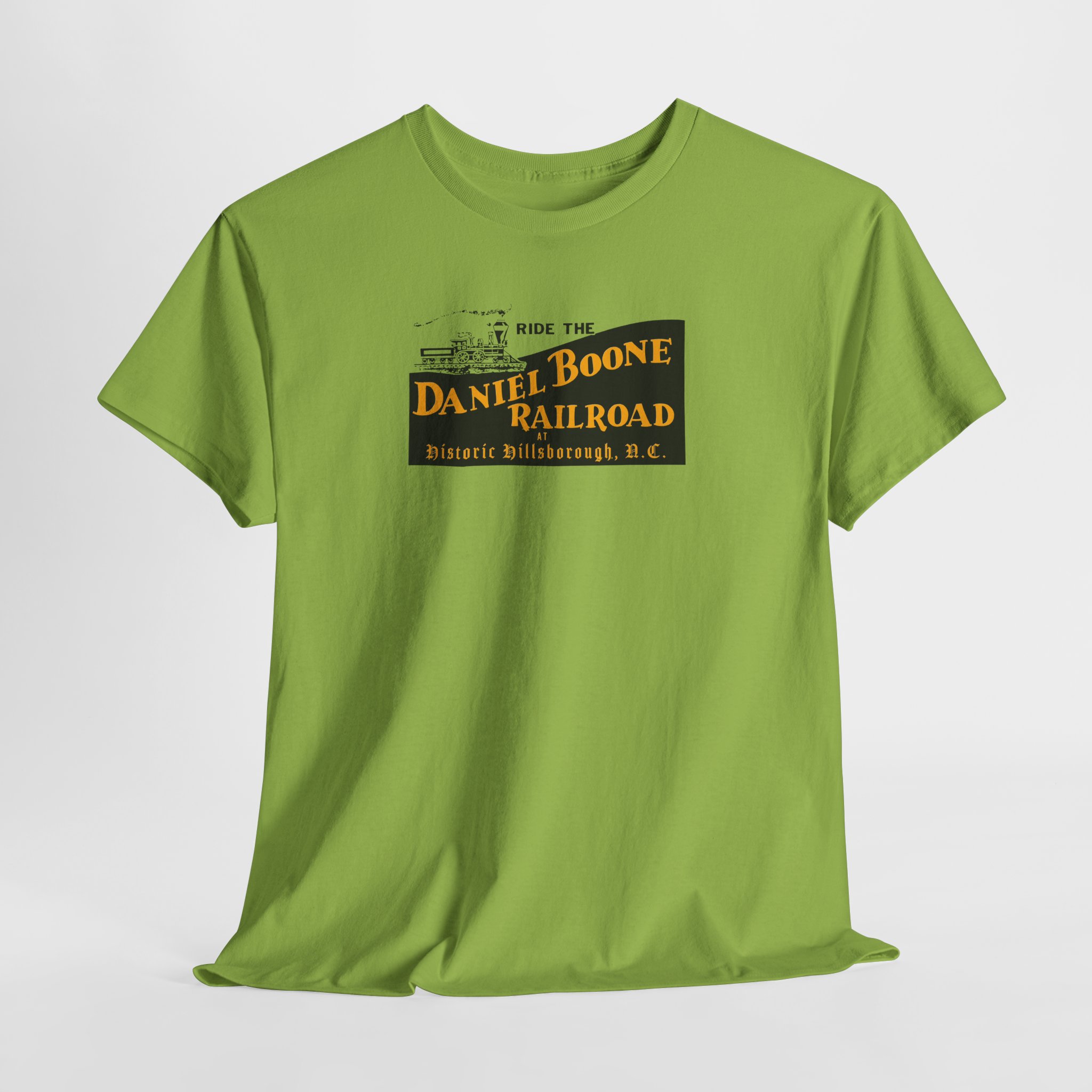Daniel Boone Railroad & Village Hillsborough, NC - Vintage Logo T-Shirt - Unisex Heavy Cotton Tee - Image 24