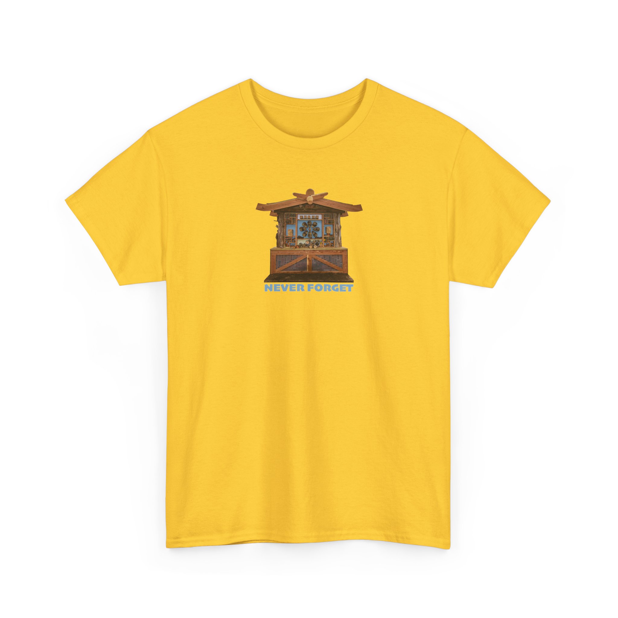 Hillsborough NC Bee Hotel - Never Forget - Logo T-Shirt - Unisex Heavy Cotton Tee - Image 3