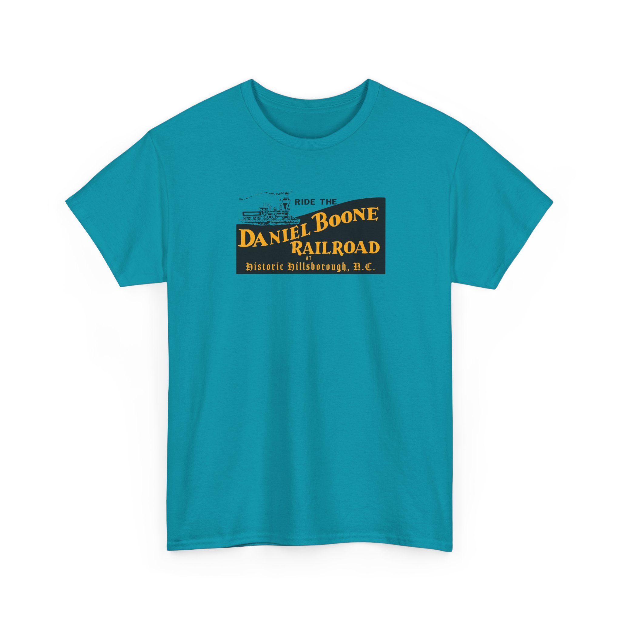 Daniel Boone Railroad & Village Hillsborough, NC - Vintage Logo T-Shirt - Unisex Heavy Cotton Tee - Image 34