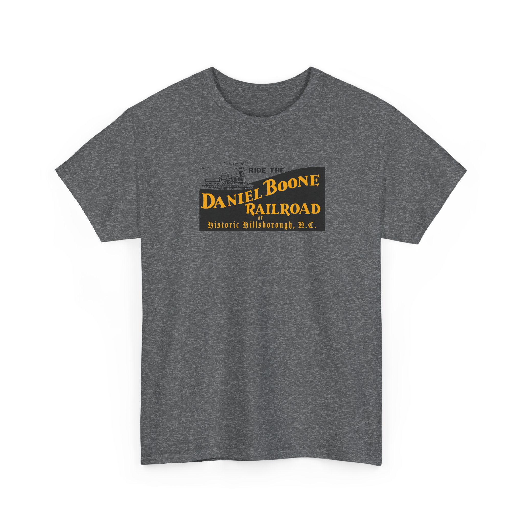 Daniel Boone Railroad & Village Hillsborough, NC - Vintage Logo T-Shirt - Unisex Heavy Cotton Tee - Image 26