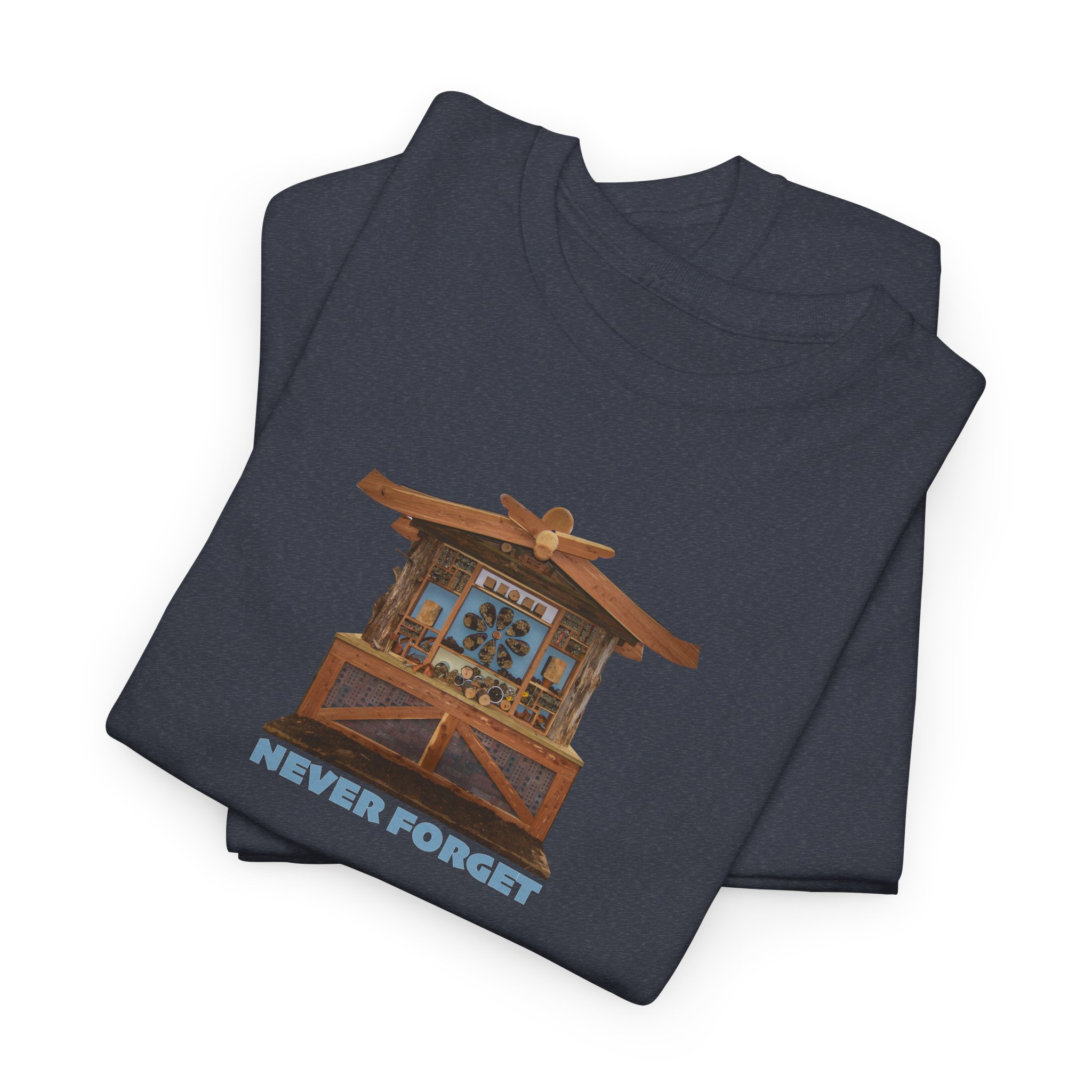 Hillsborough NC Bee Hotel - Never Forget - Logo T-Shirt - Unisex Heavy Cotton Tee - Image 25