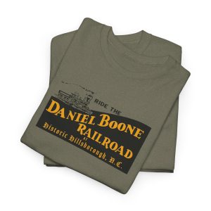Daniel Boone Railroad & Village Hillsborough, NC - Vintage Logo T-Shirt - Unisex Heavy Cotton Tee