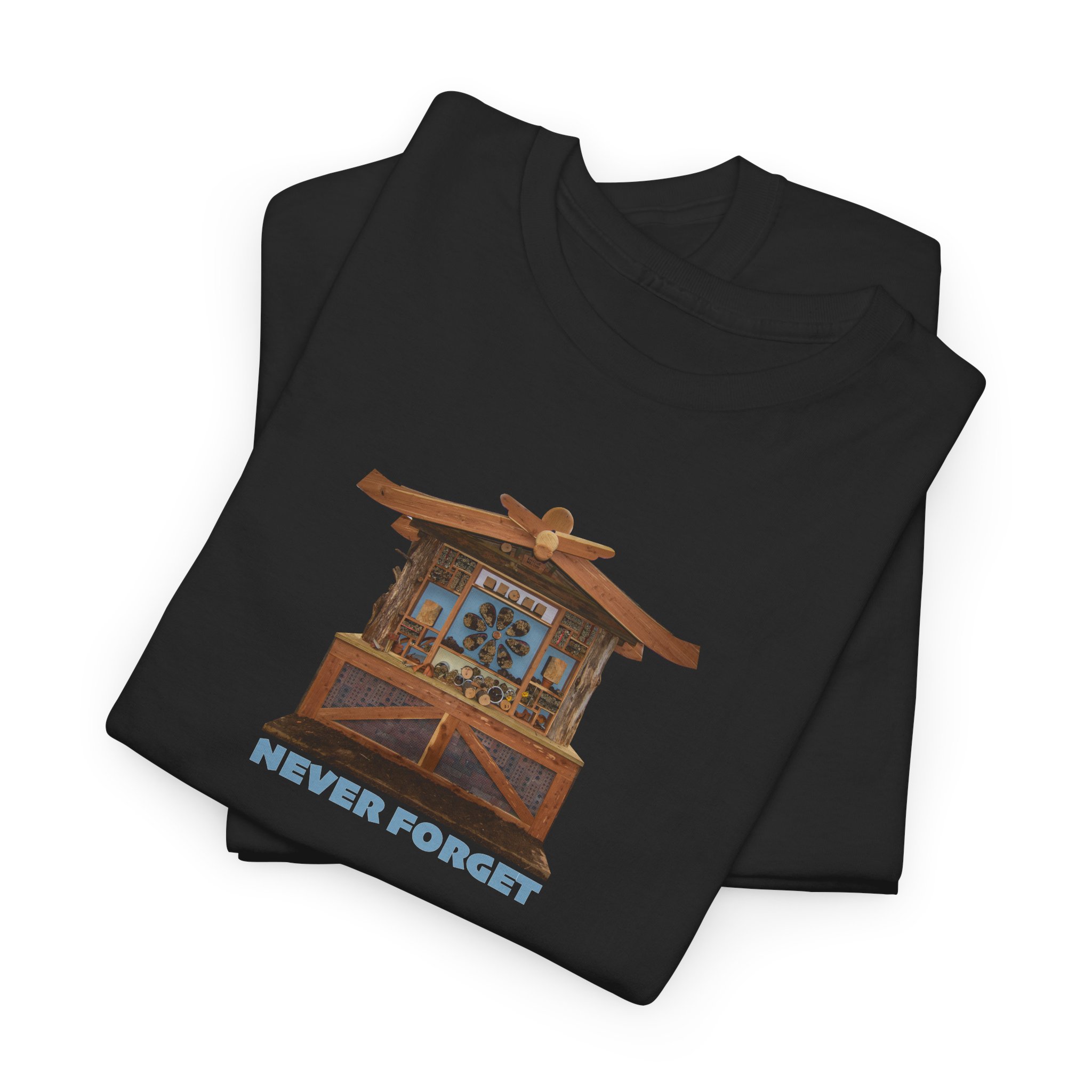 Hillsborough NC Bee Hotel - Never Forget - Logo T-Shirt - Unisex Heavy Cotton Tee - Image 9