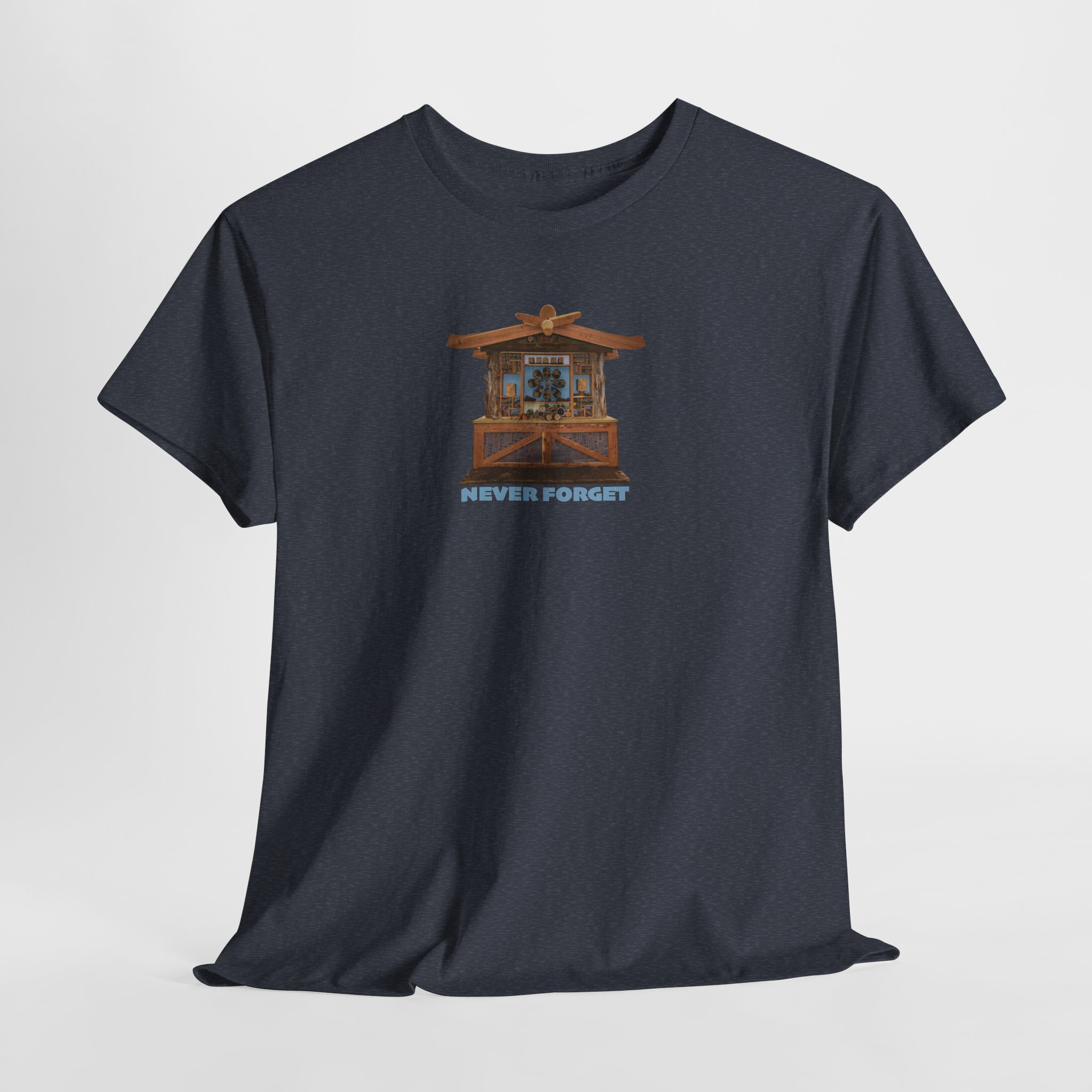 Hillsborough NC Bee Hotel - Never Forget - Logo T-Shirt - Unisex Heavy Cotton Tee - Image 26