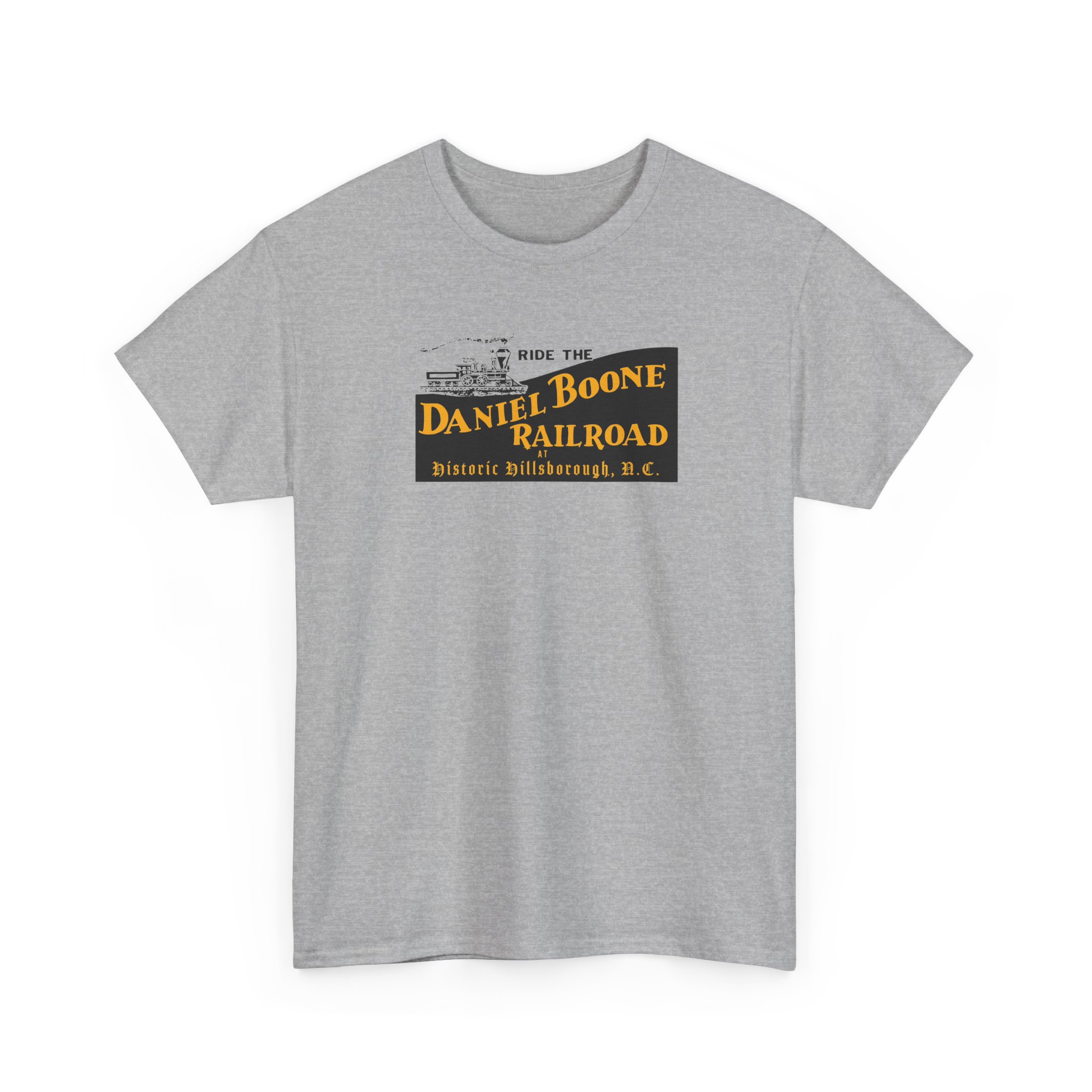 Daniel Boone Railroad & Village Hillsborough, NC - Vintage Logo T-Shirt - Unisex Heavy Cotton Tee - Image 14