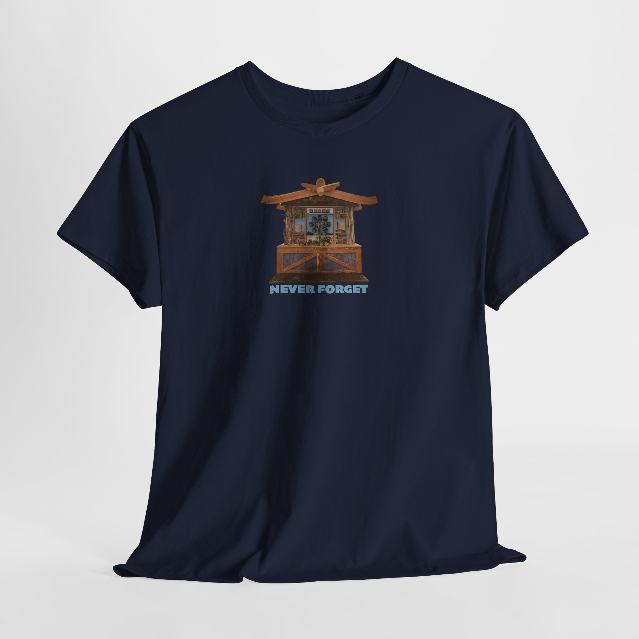Hillsborough NC Bee Hotel - Never Forget - Logo T-Shirt - Unisex Heavy Cotton Tee - Image 22