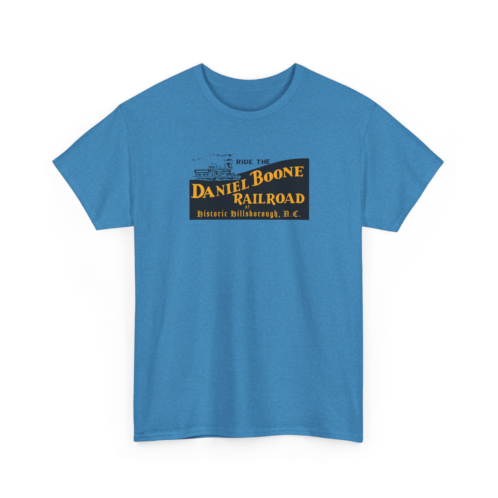 Daniel Boone Railroad & Village Hillsborough, NC - Vintage Logo T-Shirt - Unisex Heavy Cotton Tee - Image 30