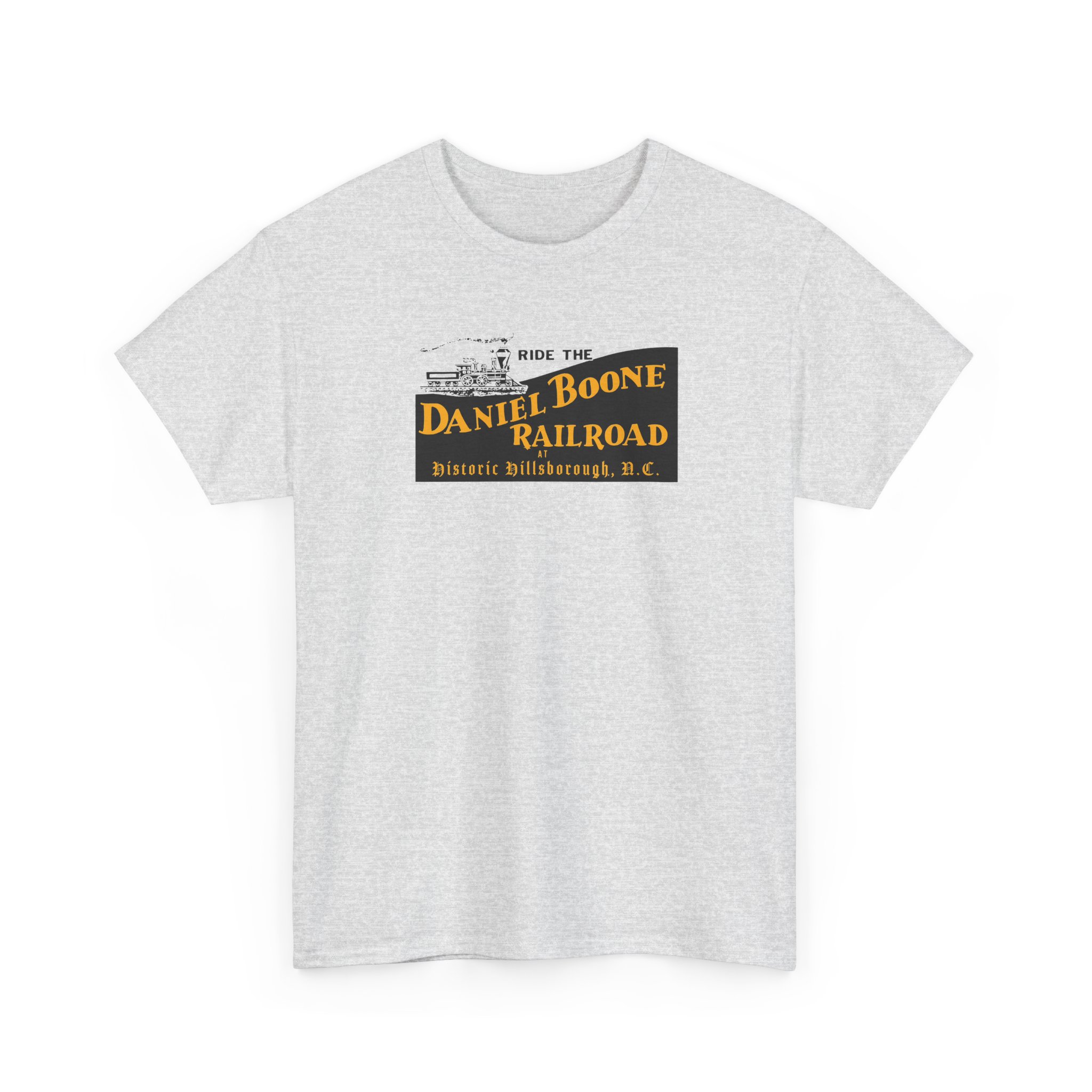 Daniel Boone Railroad & Village Hillsborough, NC - Vintage Logo T-Shirt - Unisex Heavy Cotton Tee - Image 6