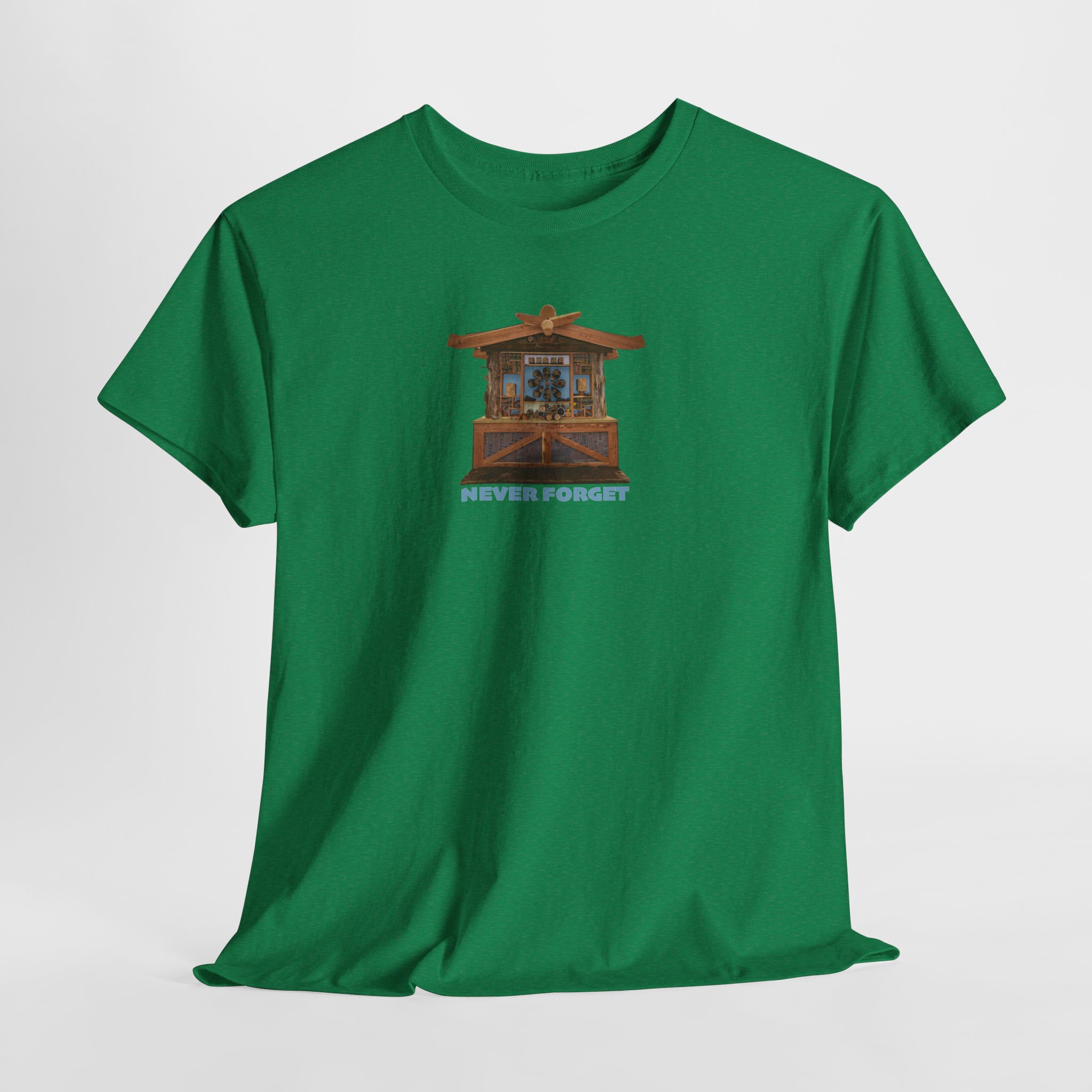 Hillsborough NC Bee Hotel - Never Forget - Logo T-Shirt - Unisex Heavy Cotton Tee - Image 14