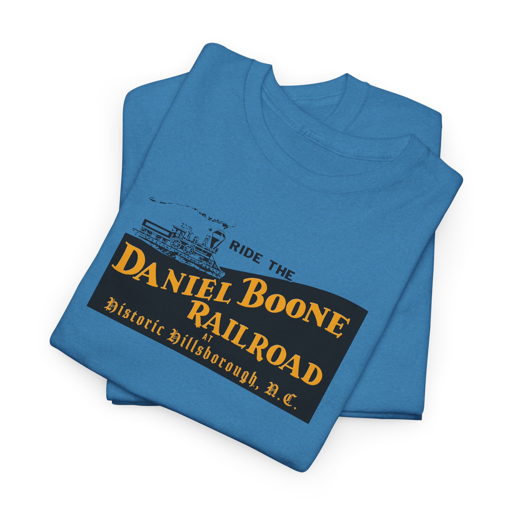 Daniel Boone Railroad & Village Hillsborough, NC - Vintage Logo T-Shirt - Unisex Heavy Cotton Tee - Image 29