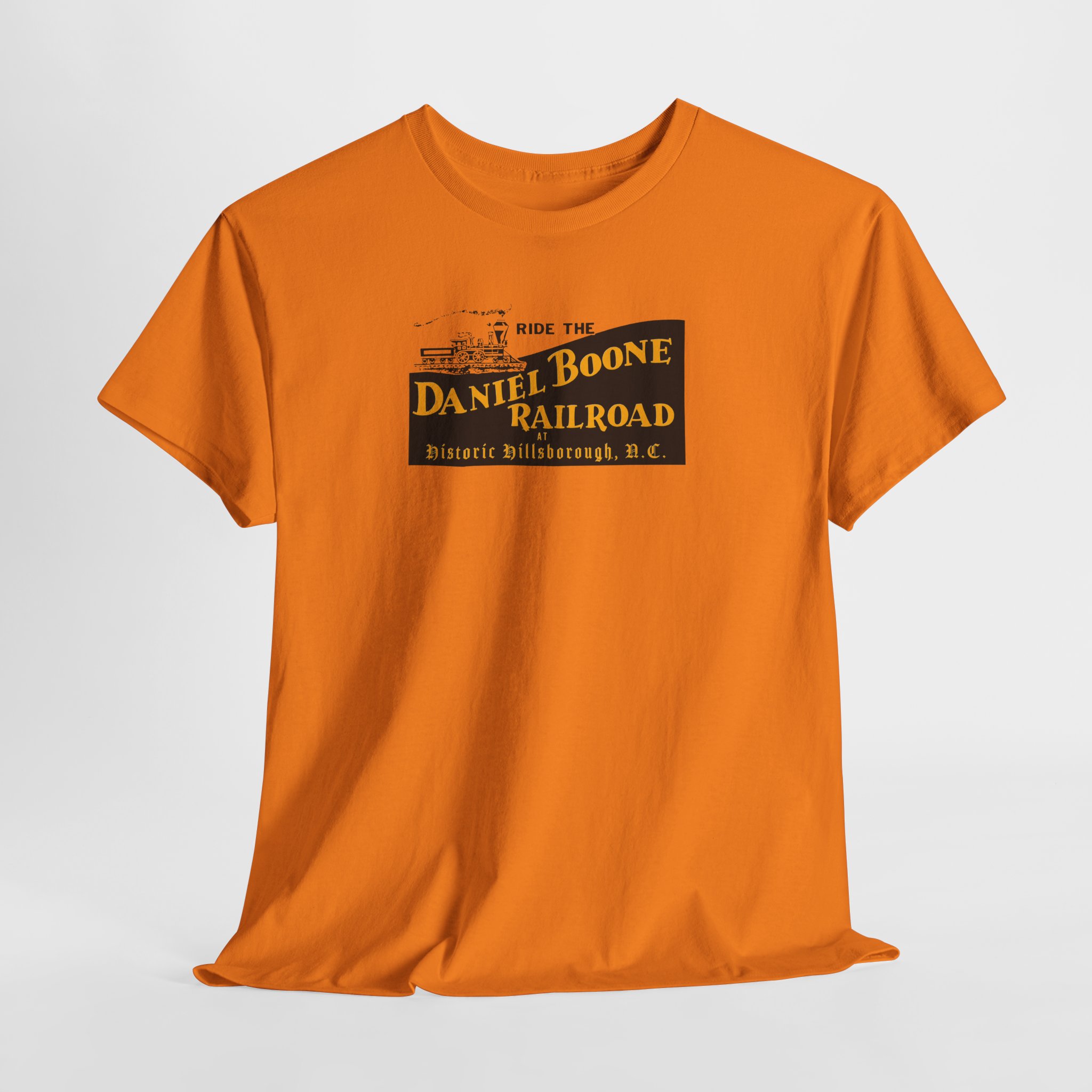 Daniel Boone Railroad & Village Hillsborough, NC - Vintage Logo T-Shirt - Unisex Heavy Cotton Tee - Image 20