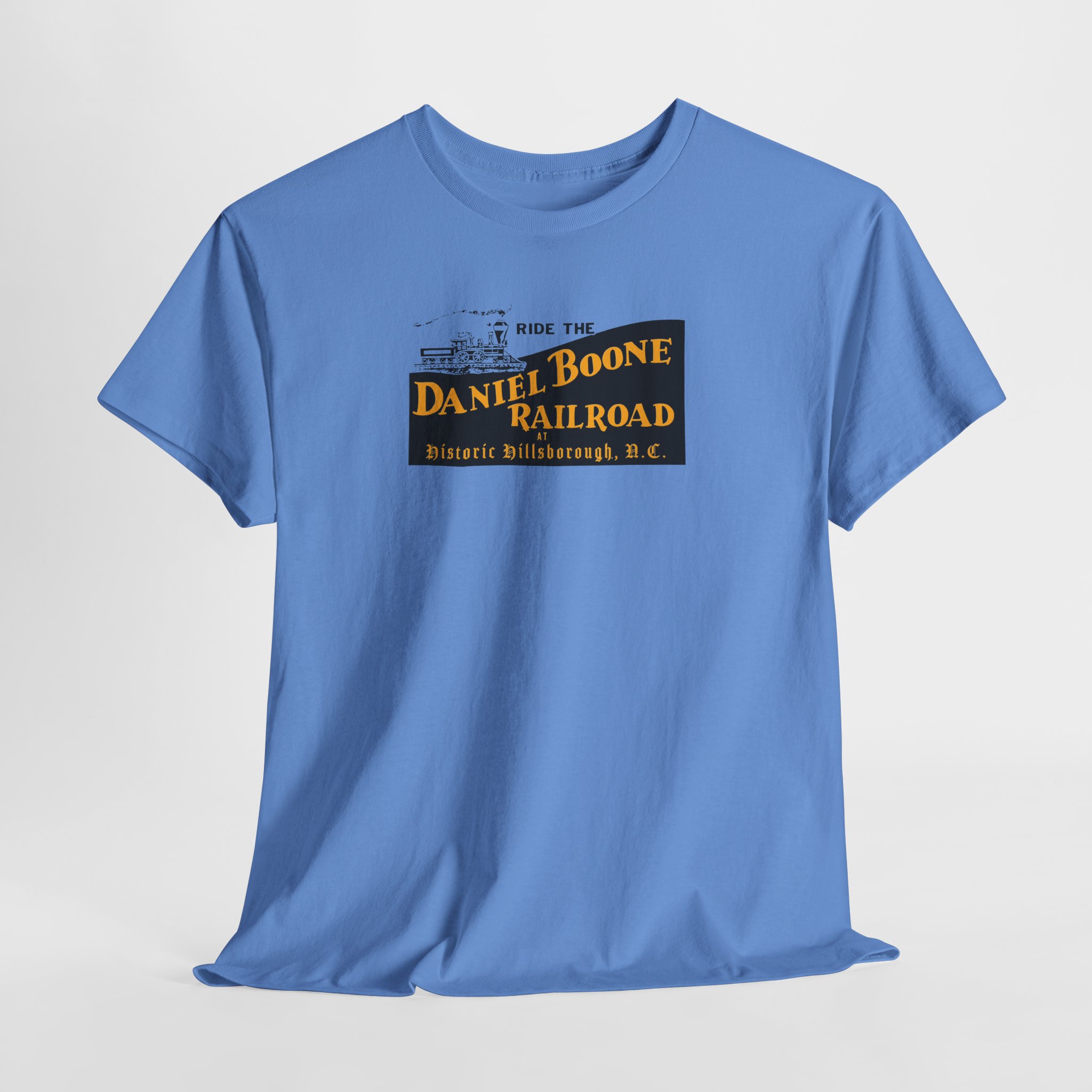Daniel Boone Railroad & Village Hillsborough, NC - Vintage Logo T-Shirt - Unisex Heavy Cotton Tee - Image 40