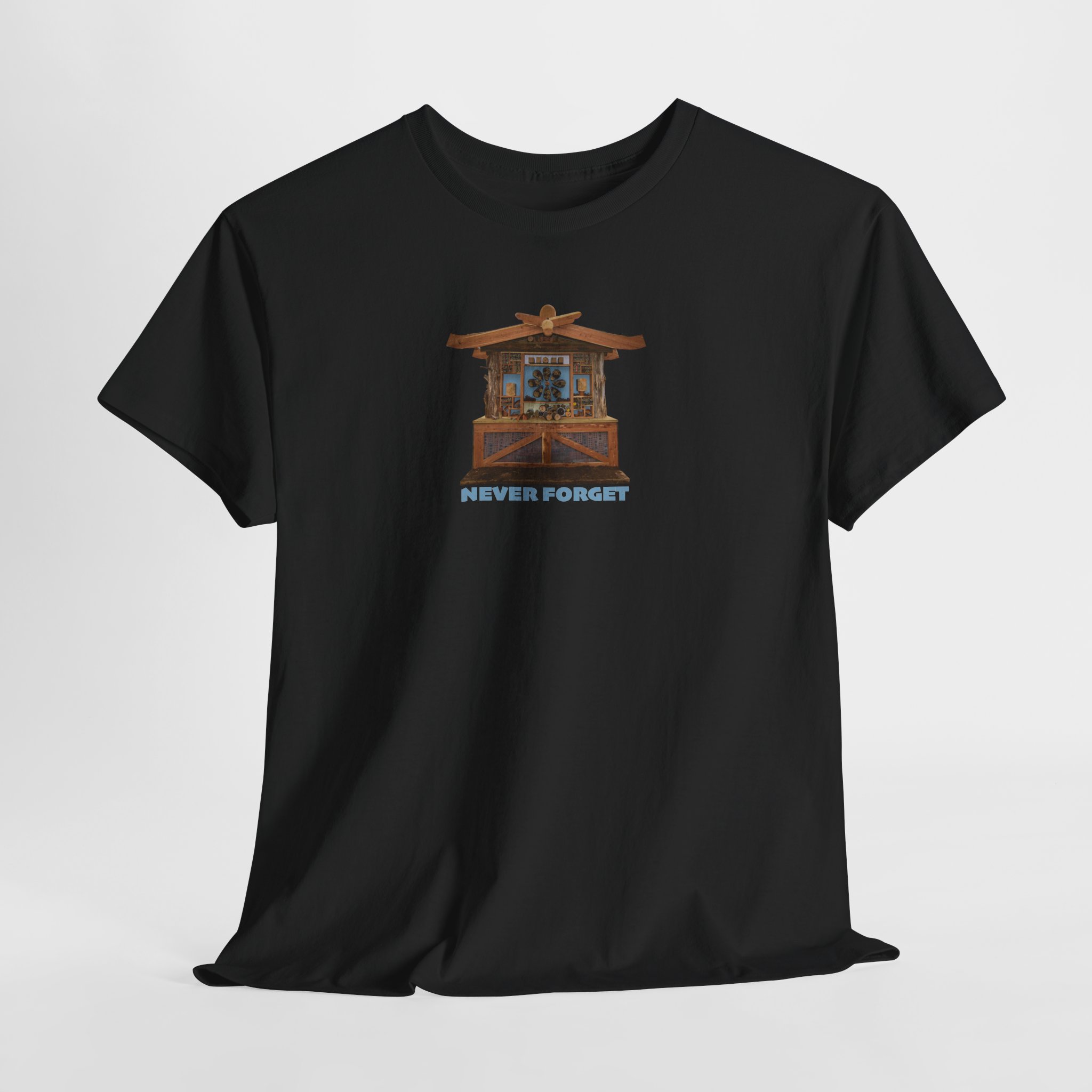 Hillsborough NC Bee Hotel - Never Forget - Logo T-Shirt - Unisex Heavy Cotton Tee - Image 10