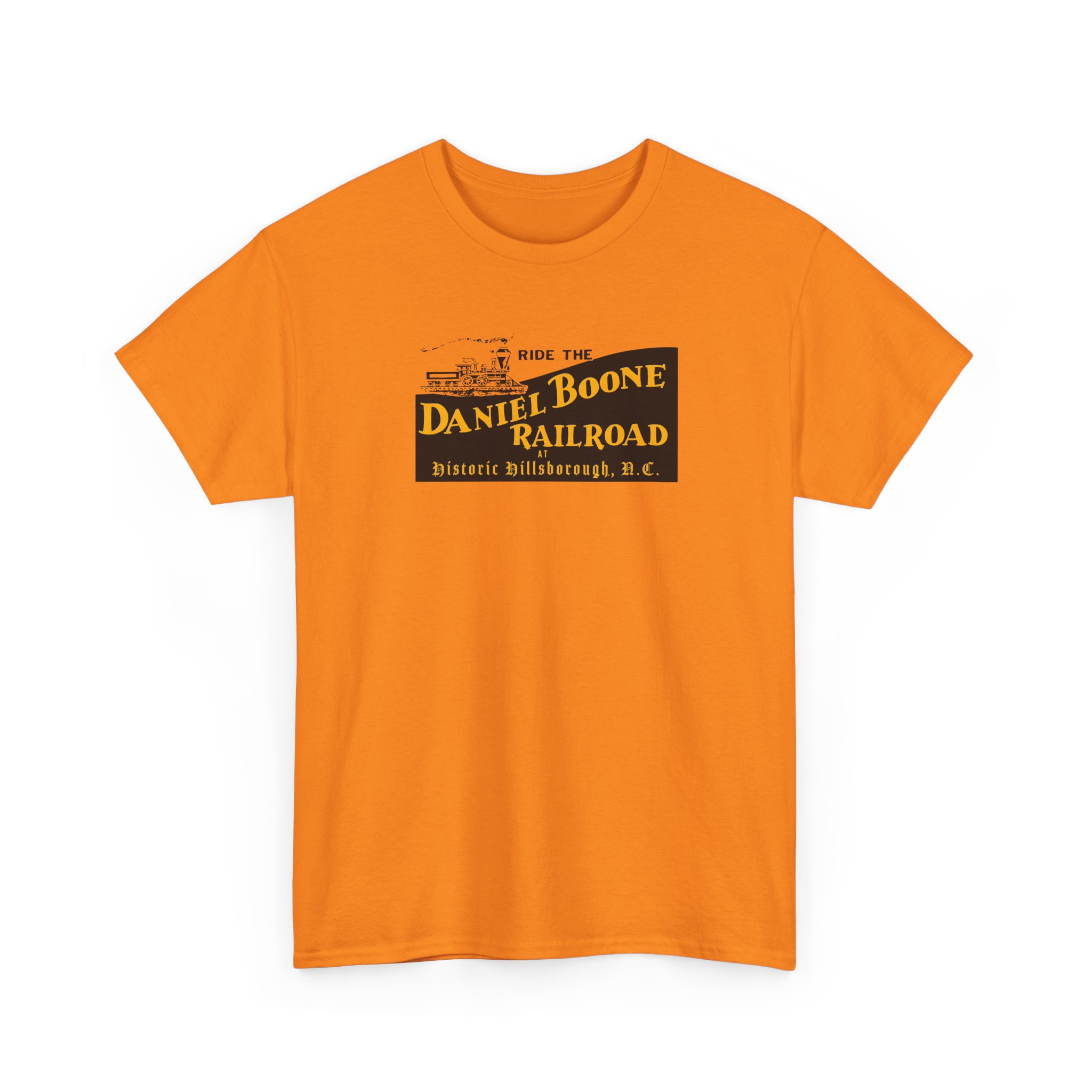 Daniel Boone Railroad & Village Hillsborough, NC - Vintage Logo T-Shirt - Unisex Heavy Cotton Tee - Image 18