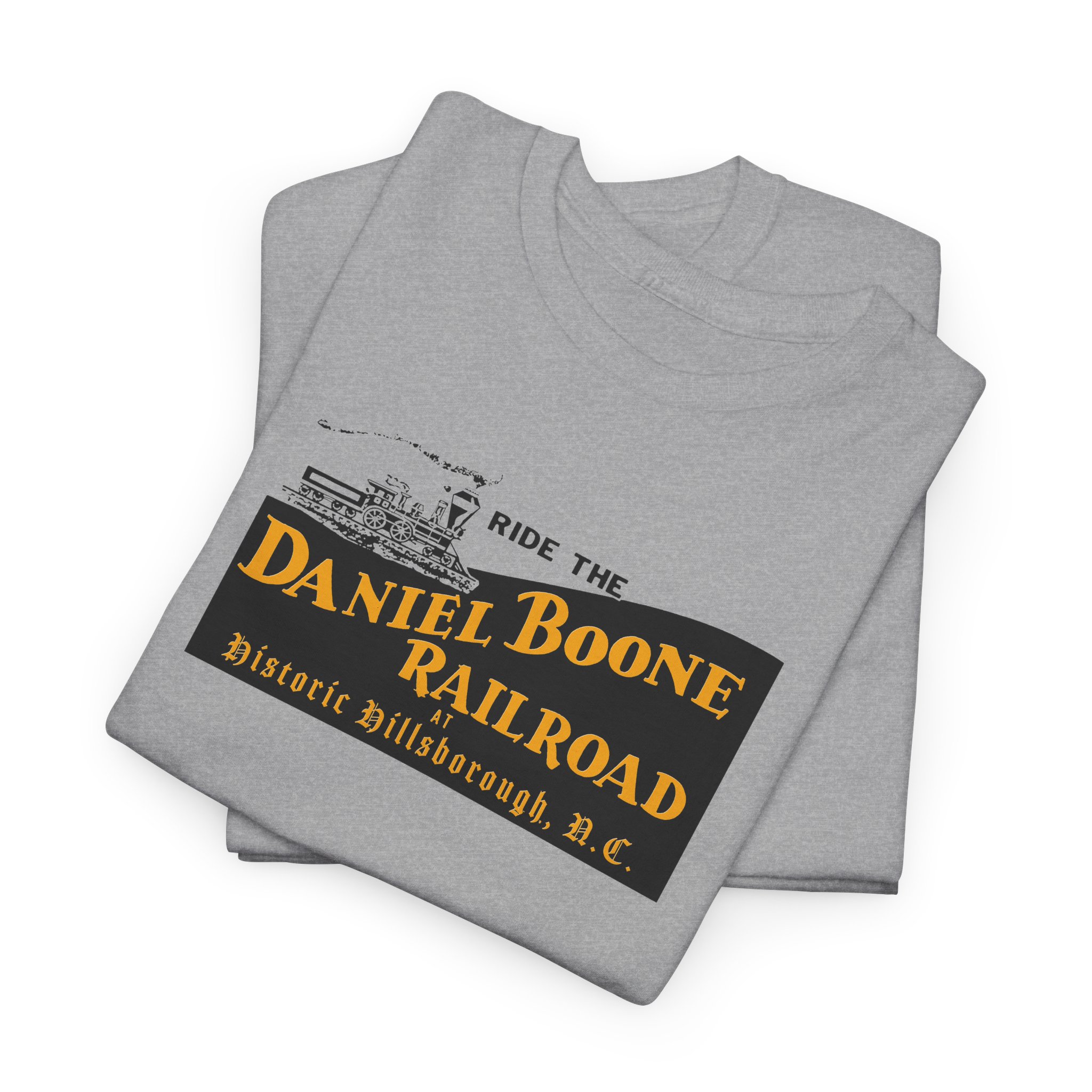 Daniel Boone Railroad & Village Hillsborough, NC - Vintage Logo T-Shirt - Unisex Heavy Cotton Tee - Image 13