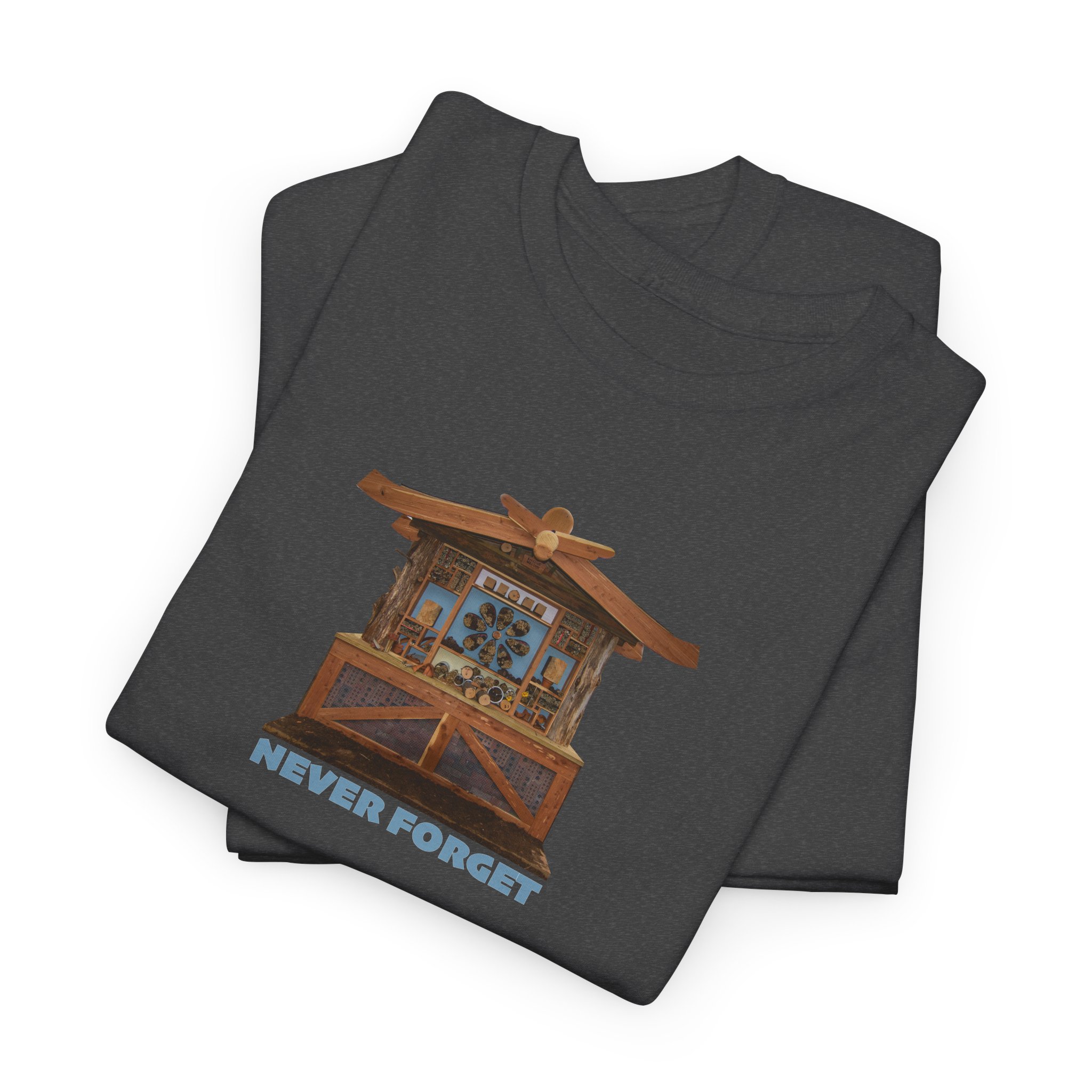 Hillsborough NC Bee Hotel - Never Forget - Logo T-Shirt - Unisex Heavy Cotton Tee - Image 17
