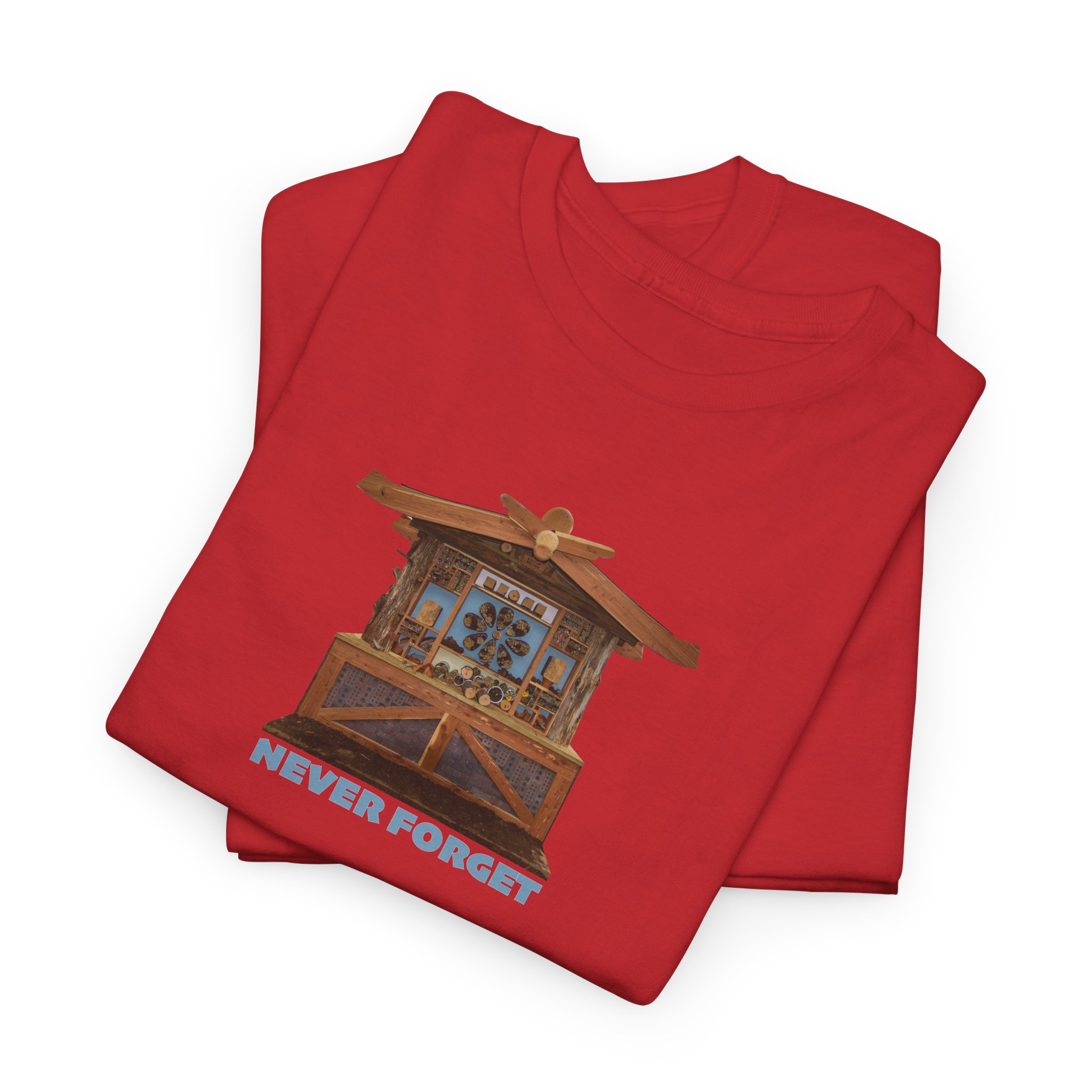 Hillsborough NC Bee Hotel - Never Forget - Logo T-Shirt - Unisex Heavy Cotton Tee - Image 37