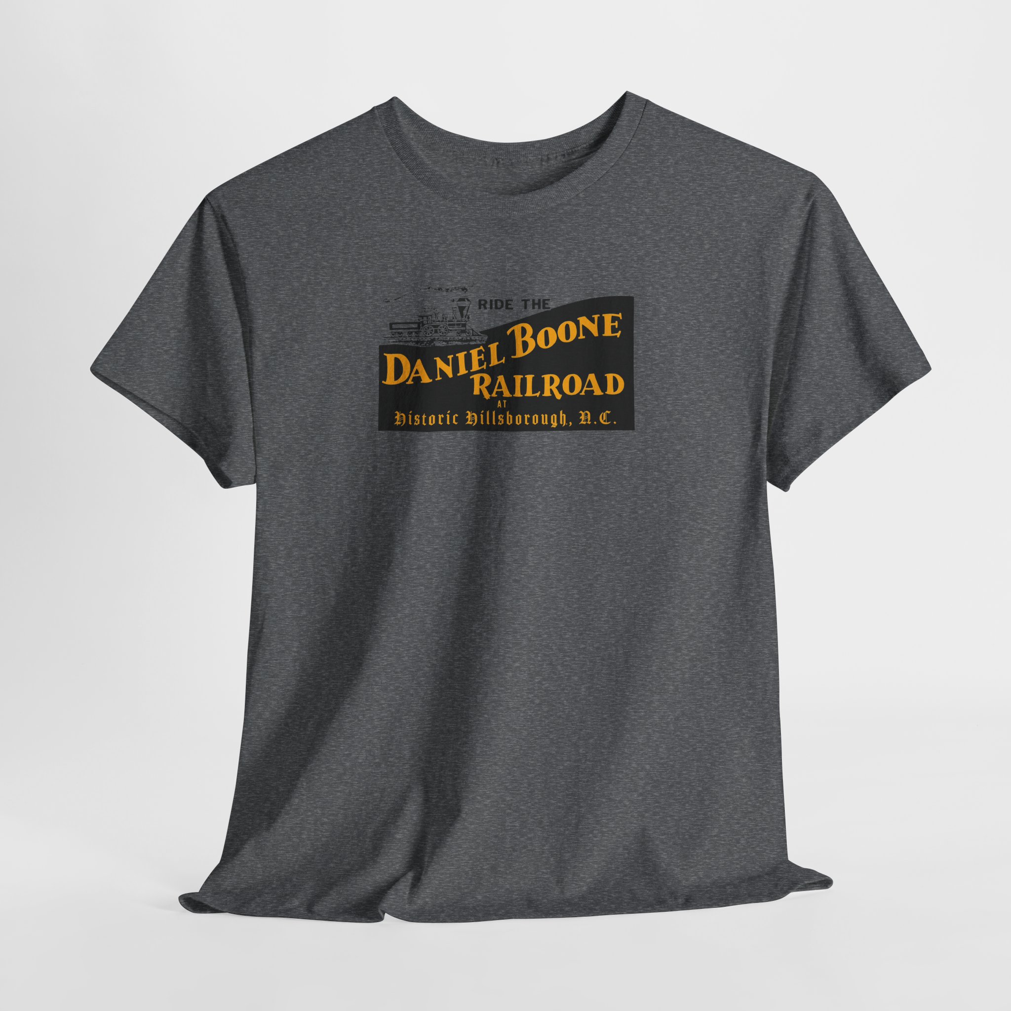 Daniel Boone Railroad & Village Hillsborough, NC - Vintage Logo T-Shirt - Unisex Heavy Cotton Tee - Image 28