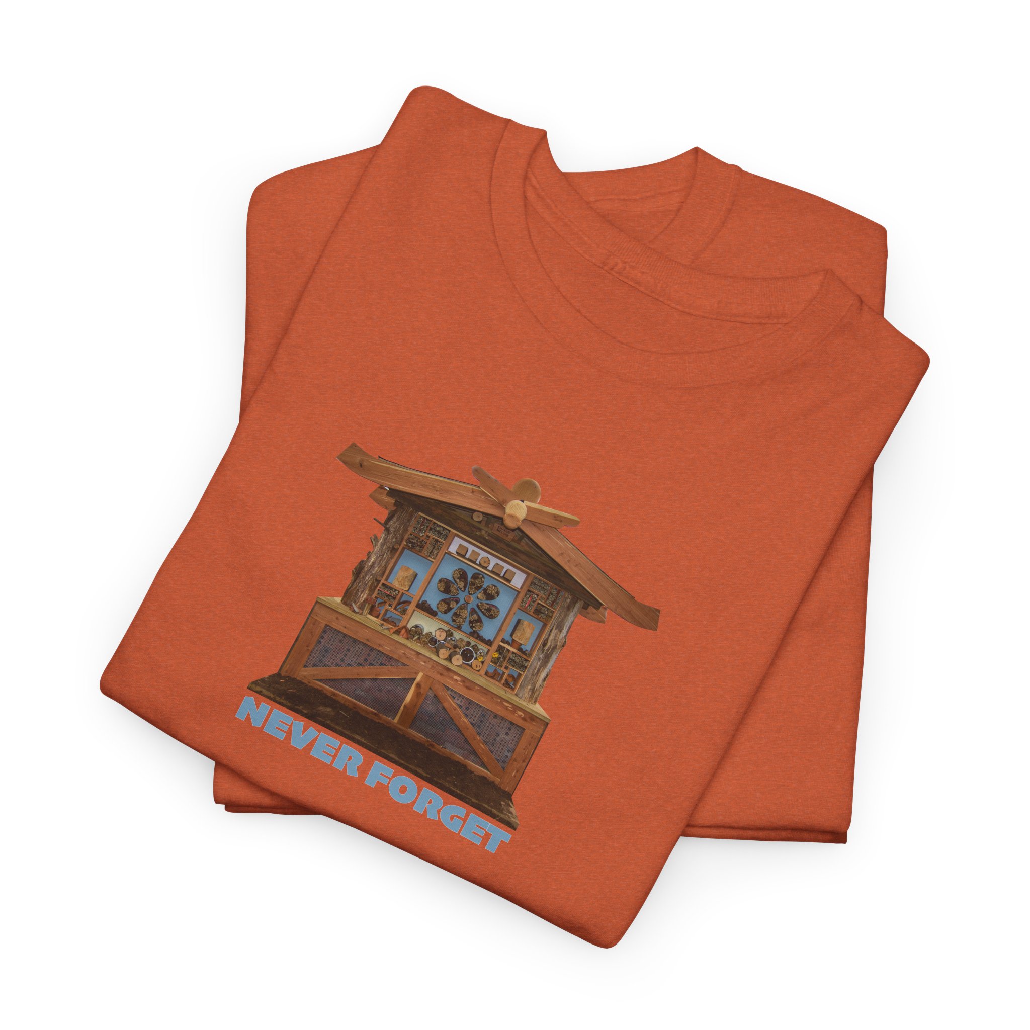 Hillsborough NC Bee Hotel - Never Forget - Logo T-Shirt - Unisex Heavy Cotton Tee - Image 5
