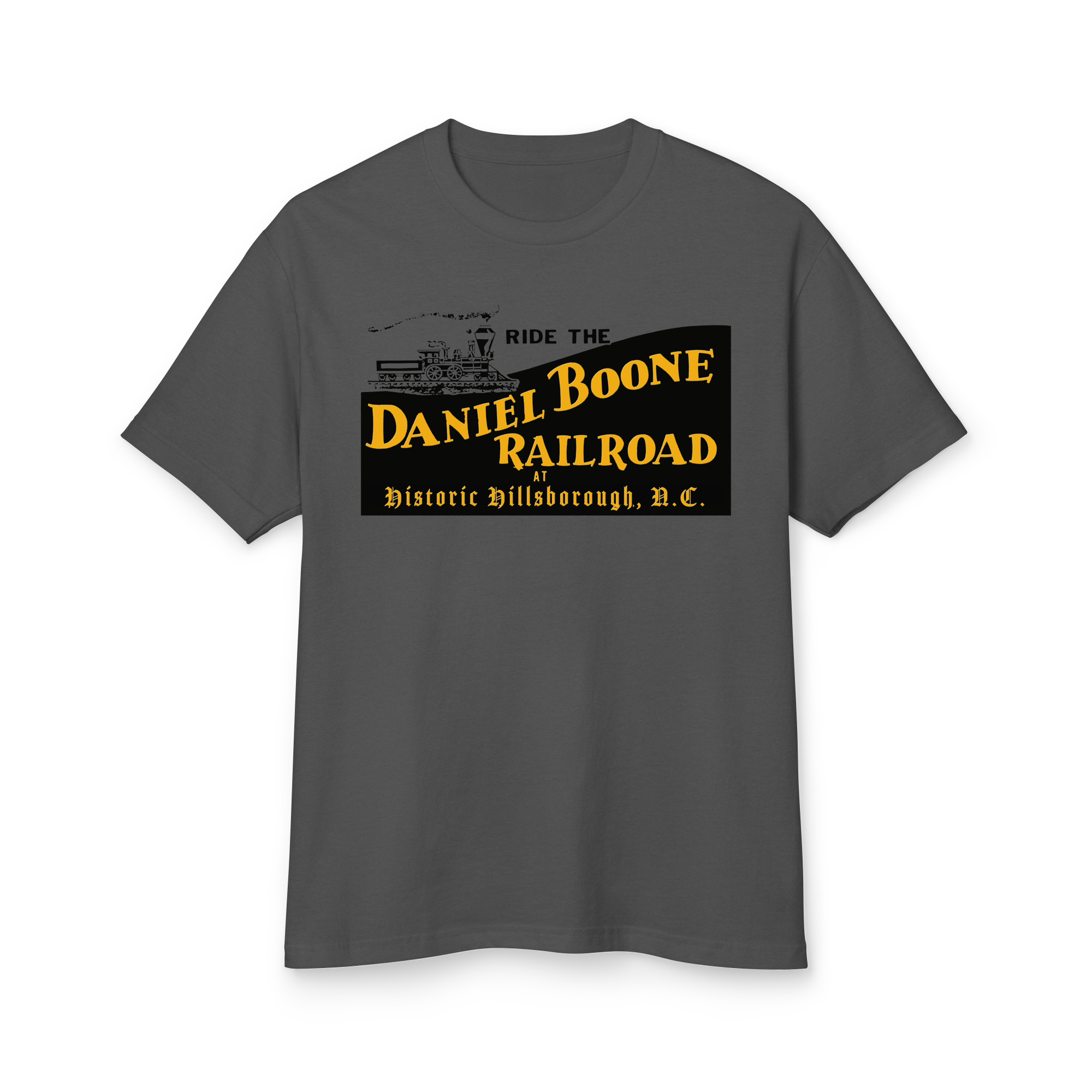 Daniel Boone Railroad & Village Hillsborough, NC - Vintage Logo T-Shirt - Garment-dyed heavyweight cotton tee - Image 2