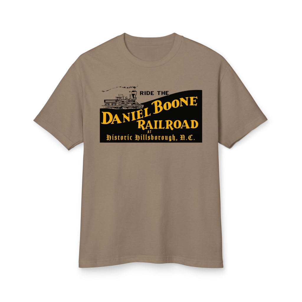 Daniel Boone Railroad & Village Hillsborough, NC - Vintage Logo T-Shirt - Garment-dyed heavyweight cotton tee